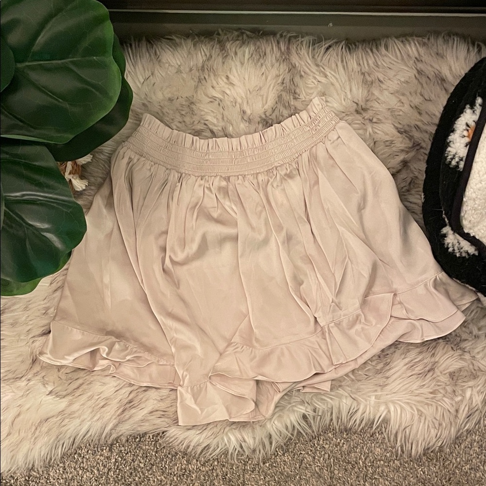 Champagne PJ Ruffled Shorts